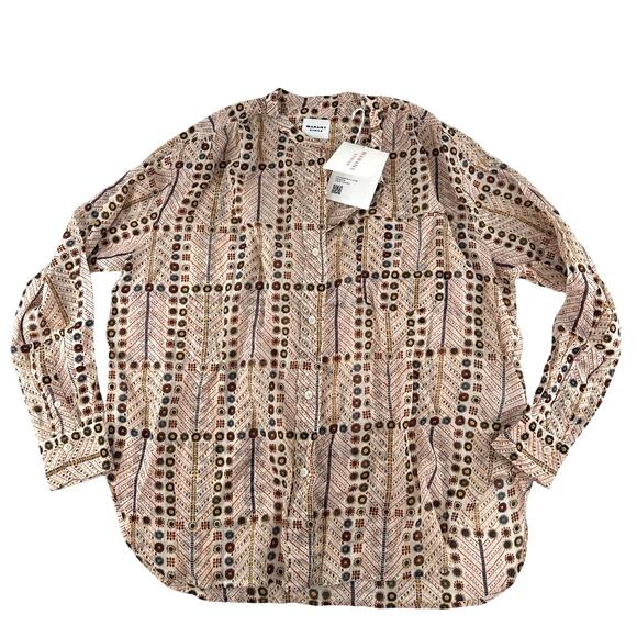 Marant Etoile Women's Ecru Mexika Printed Cotton Blouse Size 38 | Medium - Picture 6 of 12